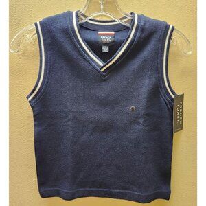 French Toast SC9012 Boys V-Neck Tipped Vest Navy w/White Stripe